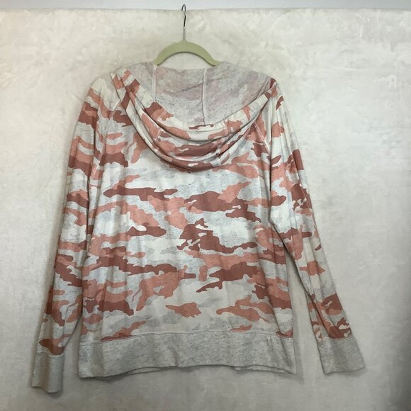 Nike Lightweight Full Zip Hoodie Jacket Pink Camo Women XL Organic Cotton Blend - Picture 2 of 7